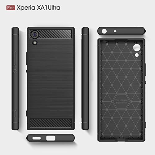 Sony Xperia XA1 Ultra Case, Hualubro [עמיד בפני שריטות] סיבי פחמן זעזועים רזים סופגים TPU פגוש דק טלפון טלפון כיסוי מגן על Sony Xperia XA1 Ultra - כחול